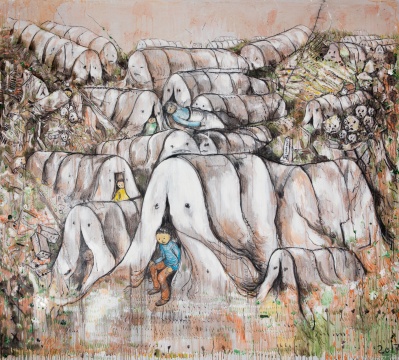 李继开《场景No.3》 180×200cm 布面丙烯综合材料 2017
李继开《场景No.3》 180×200cm 布面丙烯综合材料 2017