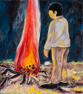 李继开 《火》 45×40cm 布面丙烯 2018
李继开 《火》 45×40cm 布面丙烯 2018