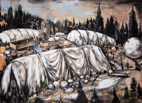 李继开 《帐篷温室》 148×200cm 布面丙烯 2016
李继开 《帐篷温室》 148×200cm 布面丙烯 2016