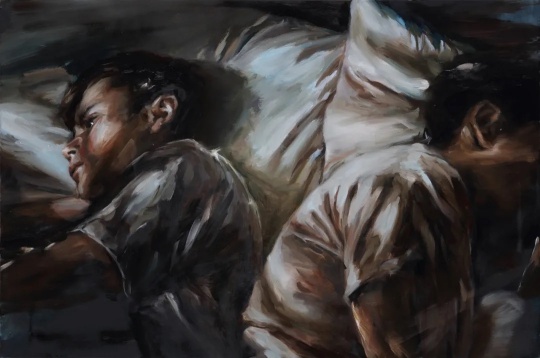 陈晗 《失眠》 60x90cm 布面油画 2021
陈晗 《失眠》 60x90cm 布面油画 2021