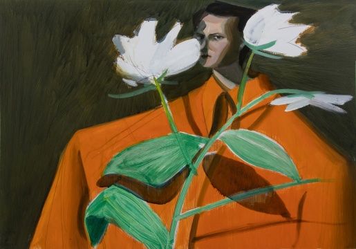《被植物遮挡的人2》 53×76cm 纸本油画 2021
《被植物遮挡的人2》 53×76cm 纸本油画 2021