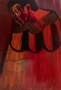 《国王还是小丑》 53x38cm 纸本油画 2019 《国王还是小丑》 53x38cm 纸本油画 2019