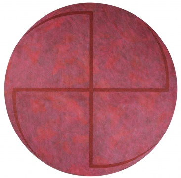 《朱砂·红道》 200×200cm 布面矿物质颜色 2018
