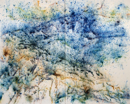 蔡国强《结构》240×300cm 火药、画布 2019,蔡文悠摄,蔡工作室提供
蔡国强《结构》240×300cm 火药、画布 2019,蔡文悠摄,蔡工作室提供