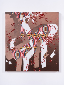 张月薇 《哑元(甲)》51 × 46 cm 布面丙烯、油画及喷漆 2021
张月薇 《哑元(甲)》51 × 46 cm 布面丙烯、油画及喷漆 2021