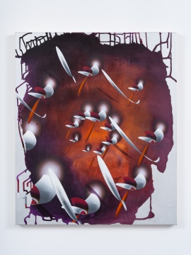 张月薇《螺旋法》 95 × 80 cm 布面丙烯、油画及喷漆 2021
张月薇《螺旋法》 95 × 80 cm 布面丙烯、油画及喷漆 2021