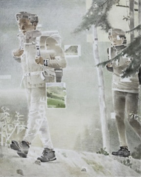 夏禹 《上山》 200×160cm 木板坦培拉 2021
夏禹 《上山》 200×160cm 木板坦培拉 2021