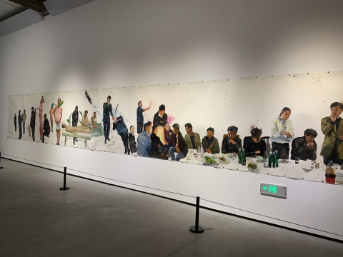 刘小东 《儿时的朋友都胖了》152.5×1067cm 布面油画 2004-2005
刘小东 《儿时的朋友都胖了》152.5×1067cm 布面油画 2004-2005
