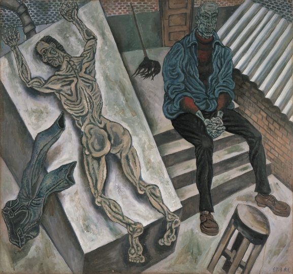 《私人空间·自囚》 96×102cm 板上油画 1987
