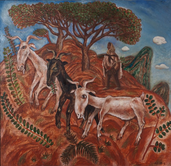 《圭山三月》 90×100cm 布面油画 1986
