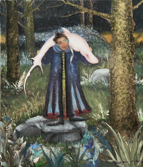 《修远兮-11》 32×27.4cm 木板油彩 2020
