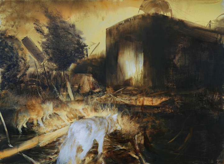 《盗火》 173×235cm 布面丙烯油彩 2019
《盗火》 173×235cm 布面丙烯油彩 2019