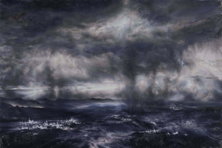 《蒸发的海湾》 200×300cm 布面油画 2020
《蒸发的海湾》 200×300cm 布面油画 2020