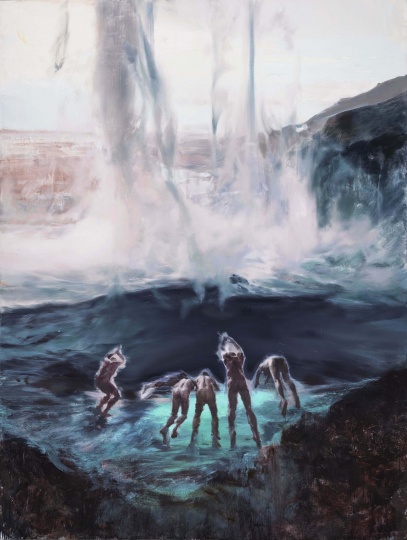 《蒸汽、水雾的象征》 275×205cm 布面油画 2021
《蒸汽、水雾的象征》 275×205cm 布面油画 2021