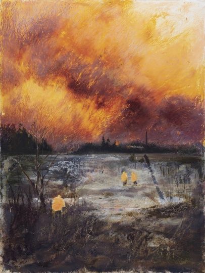 《红云》 48×36cm 纸本油画棒 2021
《红云》 48×36cm 纸本油画棒 2021
