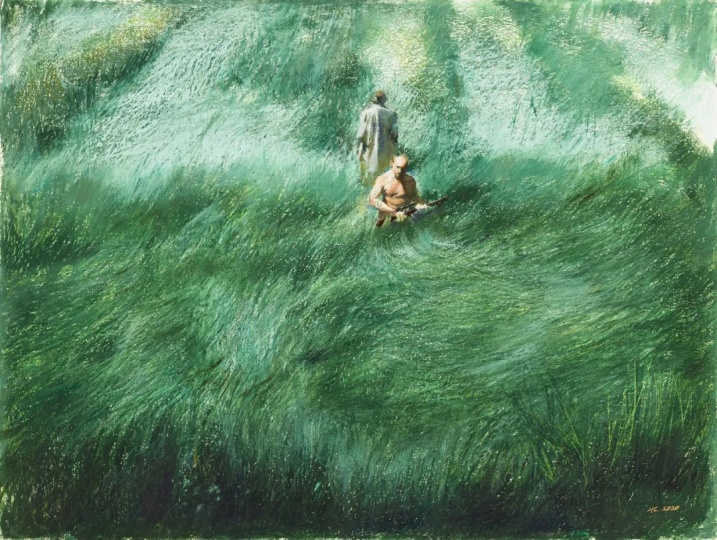《原始政治》 36×51cm 纸本油画棒 2021
《原始政治》 36×51cm 纸本油画棒 2021