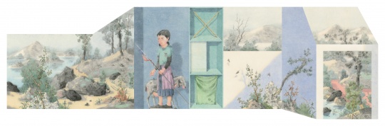 《不需归图》 165x540cm 纸本设色 2020
《不需归图》 165x540cm 纸本设色 2020