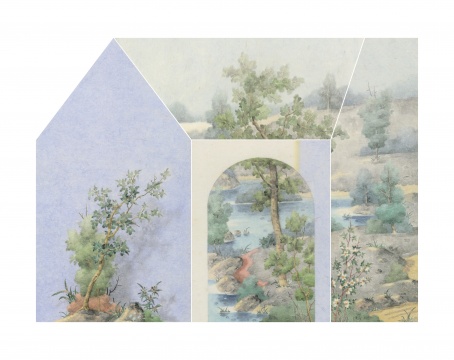 《山水隔 之一》 150x200cm 纸本设色 2019
《山水隔 之一》 150x200cm 纸本设色 2019
