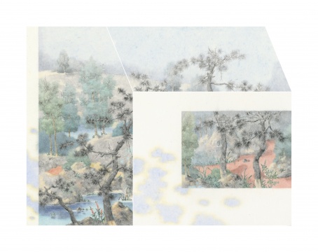 《山水隔 之三》 150x200cm 纸本设色 2020
《山水隔 之三》 150x200cm 纸本设色 2020