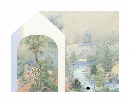 《山水隔 之四》 150x200cm 纸本设色 2020
《山水隔 之四》 150x200cm 纸本设色 2020