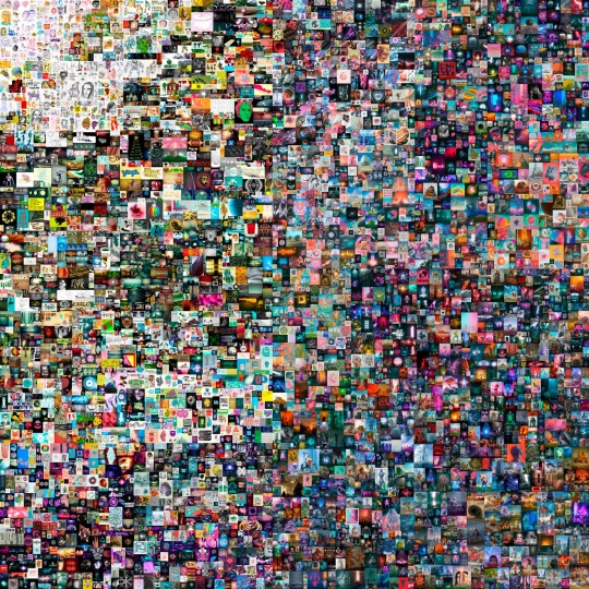 Beeple 《Everydays: The First 5000 Days》
美国当地时间3月11日,数字艺术家Beeple在佳士得拍卖行以非同质化代币(NFT)形式拍卖的数字艺术品《每一天:前5000天》,以超6934万美元(约4.51亿人民币)的价格成交,被认为是“数字艺术史的里程碑”。
Beeple 《Everydays: The First 5000 Days》
美国当地时间3月11日,数字艺术家Beeple在佳士得拍卖行以非同质化代币(NFT)形式拍卖的数字艺术品《每一天:前5000天》,以超6934万美元(约4.51亿人民币)的价格成交,被认为是“数字艺术史的里程碑”。