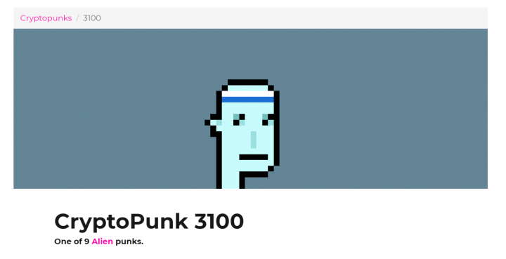 8月2日,“CryptoPunk 3100”挂出报价35000 枚ETH(以太坊),约合9050万美元,最终成交最高价42000枚ETH,约合成10860万美元,成为目前世界上单价最高的NFT作品。
8月2日,“CryptoPunk 3100”挂出报价35000 枚ETH(以太坊),约合9050万美元,最终成交最高价42000枚ETH,约合成10860万美元,成为目前世界上单价最高的NFT作品。