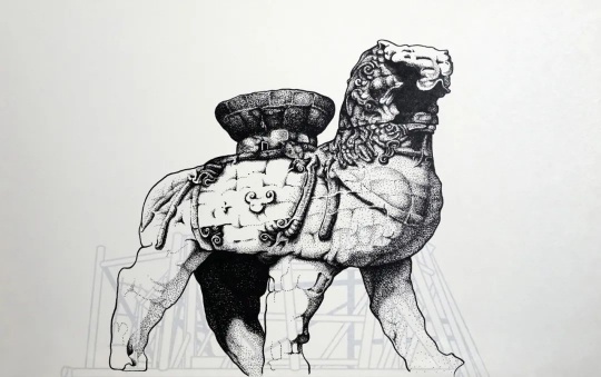 周童 《镖不喊沧》41x26cm 纸本综合绘画,裱糊 2021
周童 《镖不喊沧》41x26cm 纸本综合绘画,裱糊 2021