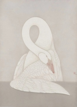 李戬 《白鸟》 93×68cm 纸本设色 2020