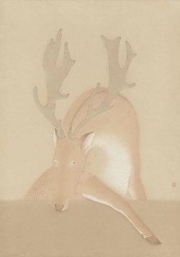 李戬 《鹿》 94×67cm 2020 纸本设色
李戬 《鹿》 94×67cm 2020 纸本设色
