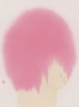 李戬 《少年O》 56×41cm 纸本设色 2020
李戬 《少年O》 56×41cm 纸本设色 2020