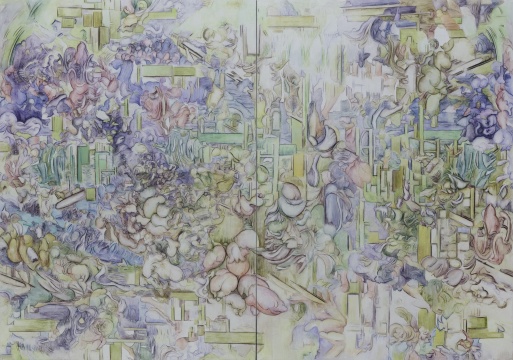 梁伟 《前先后续》 300×210cm 布面丙烯,水墨水彩笔 2021
梁伟 《前先后续》 300×210cm 布面丙烯,水墨水彩笔 2021