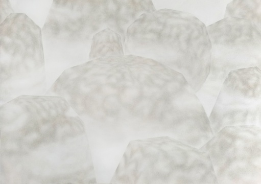 《山川-浅绛》 52.5×74cm 铝板上纸本石墨 2021.
《山川-浅绛》 52.5×74cm 铝板上纸本石墨 2021.