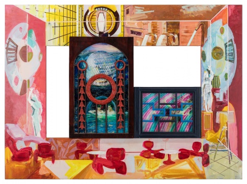 李青 《Spa漫游2021》 110×150×5.5cm 古董木窗、油彩、丙烯、亚麻布、有机玻璃 2021
李青 《Spa漫游2021》 110×150×5.5cm 古董木窗、油彩、丙烯、亚麻布、有机玻璃 2021