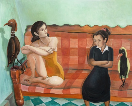 《在格子沙发上》 120x80cm 布面油画 2021
《在格子沙发上》 120x80cm 布面油画 2021
