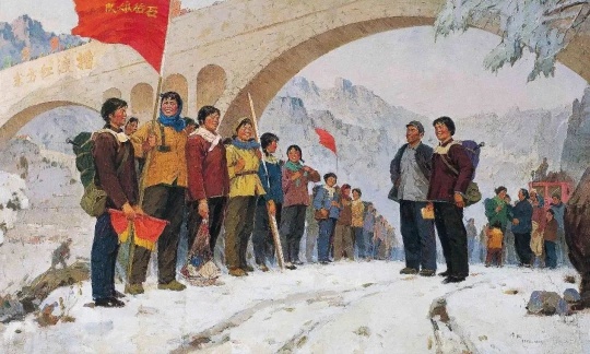 转战太行 150cm×250cm  1977 亚麻布油画 马常利   广州华艺廊藏
