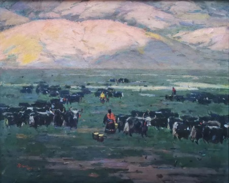 高原暮色 73cmX60cm 2000 亚麻布油画 马常利
高原暮色 73cmX60cm 2000 亚麻布油画 马常利