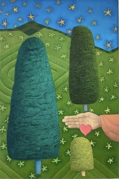 张弓 《三是一体2》 30×20cm 布面油画 2021
张弓 《三是一体2》 30×20cm 布面油画 2021
