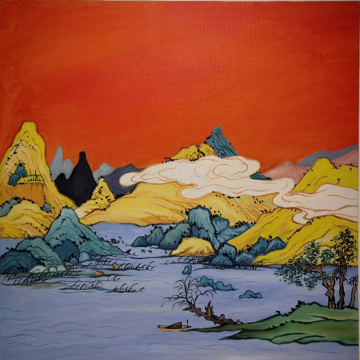 王明贤《以古为新1》60×60cm 布面油画 2019
王明贤《以古为新1》60×60cm 布面油画 2019