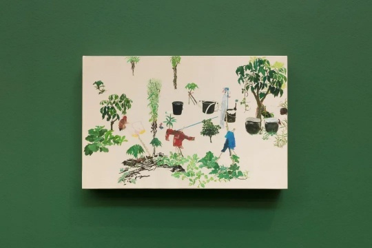 《自留地-耕作 》25×38.5cm 丝绸上国画,油性颜料 2020
《自留地-耕作 》25×38.5cm 丝绸上国画,油性颜料 2020