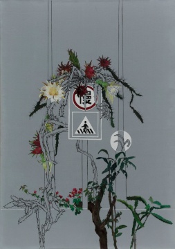 《自留地-慢》38×26cm 丝绸上国画,油性颜料 2020
《自留地-慢》38×26cm 丝绸上国画,油性颜料 2020