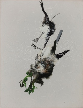 《自留地-为何不是金丝雀》34×26cm 丝绸上国画,油性颜料 2020
《自留地-为何不是金丝雀》34×26cm 丝绸上国画,油性颜料 2020