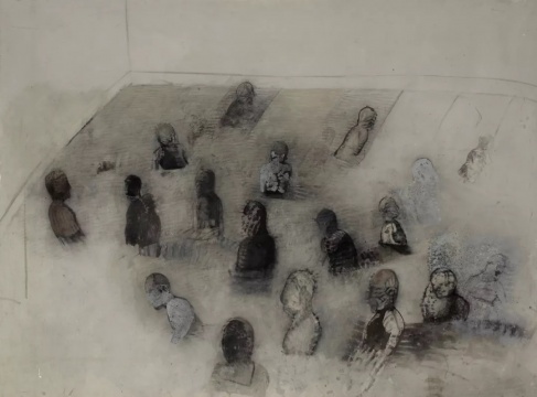 《Figur im Wasser》 150 x 200 cm 丙烯、碳粉、泥土、帆布 1984
《Figur im Wasser》 150 x 200 cm 丙烯、碳粉、泥土、帆布 1984