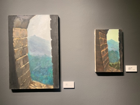《长城窗口》 60×40cm 布面油画 1990

《长城窗口眺望》 35×22cm 布面油画 卧龙时期
