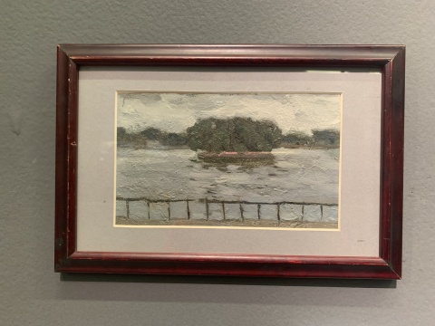 《孤岛》 11.5×19cm 布面油画 1964
《孤岛》 11.5×19cm 布面油画 1964