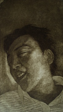 王岩 《青年浮者》 50×30cm 铜版画 2002
