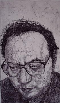 王岩 《年轻学者》 50×30cm 铜版画 2005
王岩 《年轻学者》 50×30cm 铜版画 2005