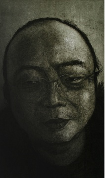 王岩 《旗手》50×30cm 铜版画 2006

