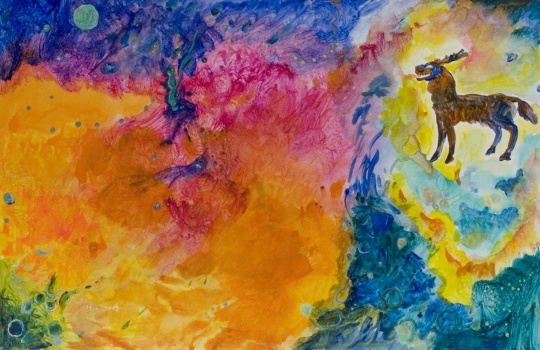 李继,《五色》 ,2018,32x49 cm,纸本丙烯,作品由南希画廊提供
李继,《五色》 ,2018,32x49 cm,纸本丙烯,作品由南希画廊提供