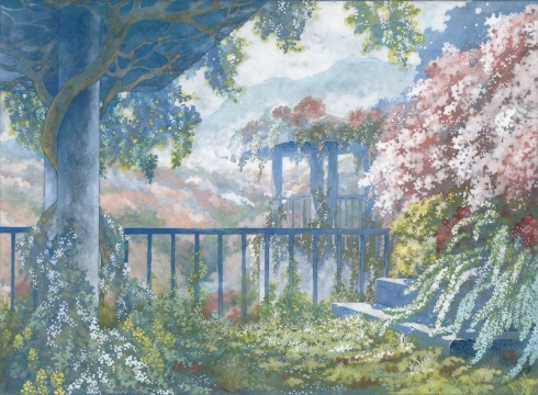 饭田文香,《春风》,2021,综合材料、天然矿物石,45×33cm,作品由北极熊画廊提供
饭田文香,《春风》,2021,综合材料、天然矿物石,45×33cm,作品由北极熊画廊提供