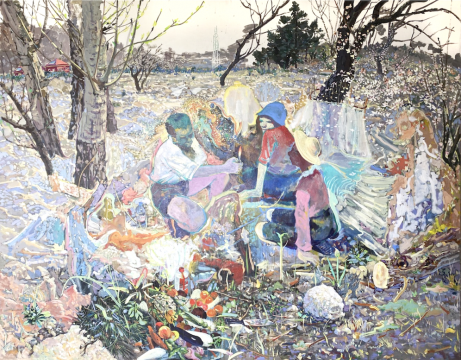《野地午餐》210×271cm 布面油画 2021
《野地午餐》210×271cm 布面油画 2021